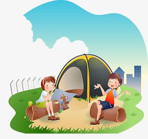 Два туриста у палатки