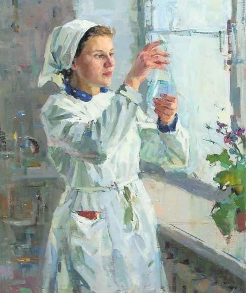 врач с пробиркой