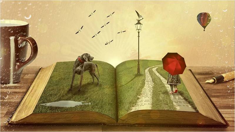 Открытая сказочная книга.