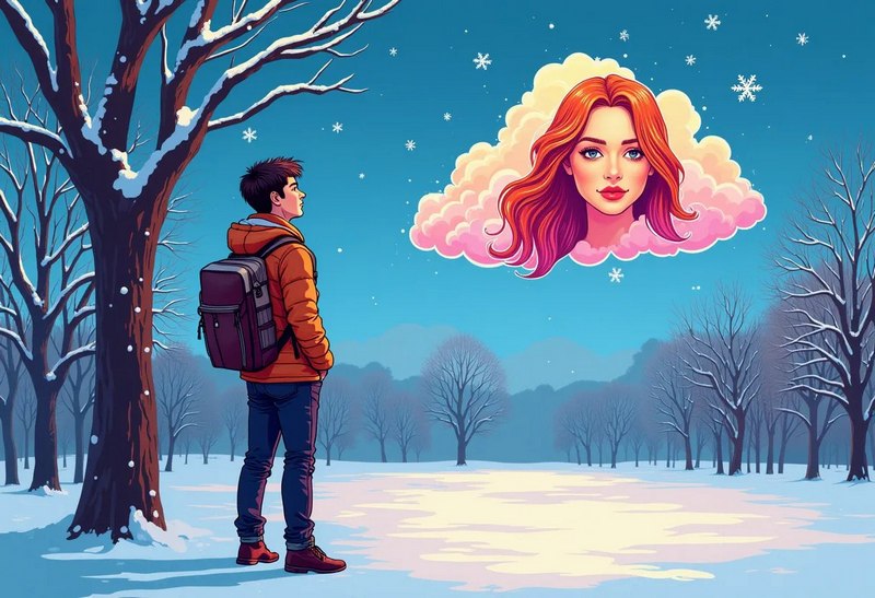 Парень думает о девушке.