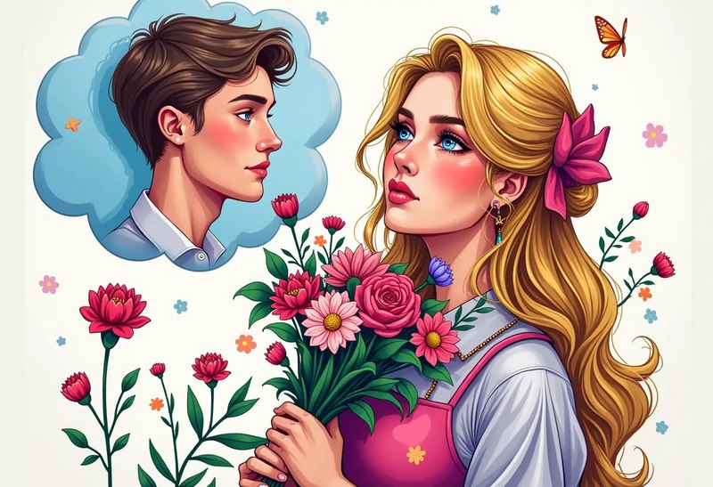 Девушка мечтает о парне.